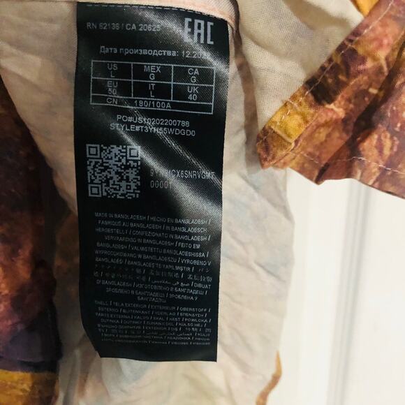 Guess Men's Slim Fit Collar Button-Down Shirt Oversized‎ Desert Cactus Large NWT - Picture 7 of 11